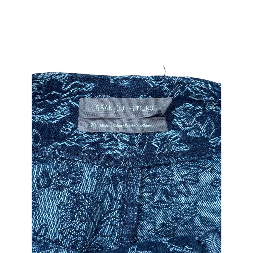 Urban Outfitters Floral Denim Shorts Women Size 26 High Rise Blue Jacquard - Picture 8 of 8